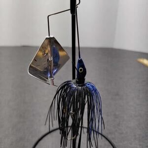 Black Blue Spinner Jig Fishing Lure Bladed Swim Bait Bass Pike Predator Bait 719
